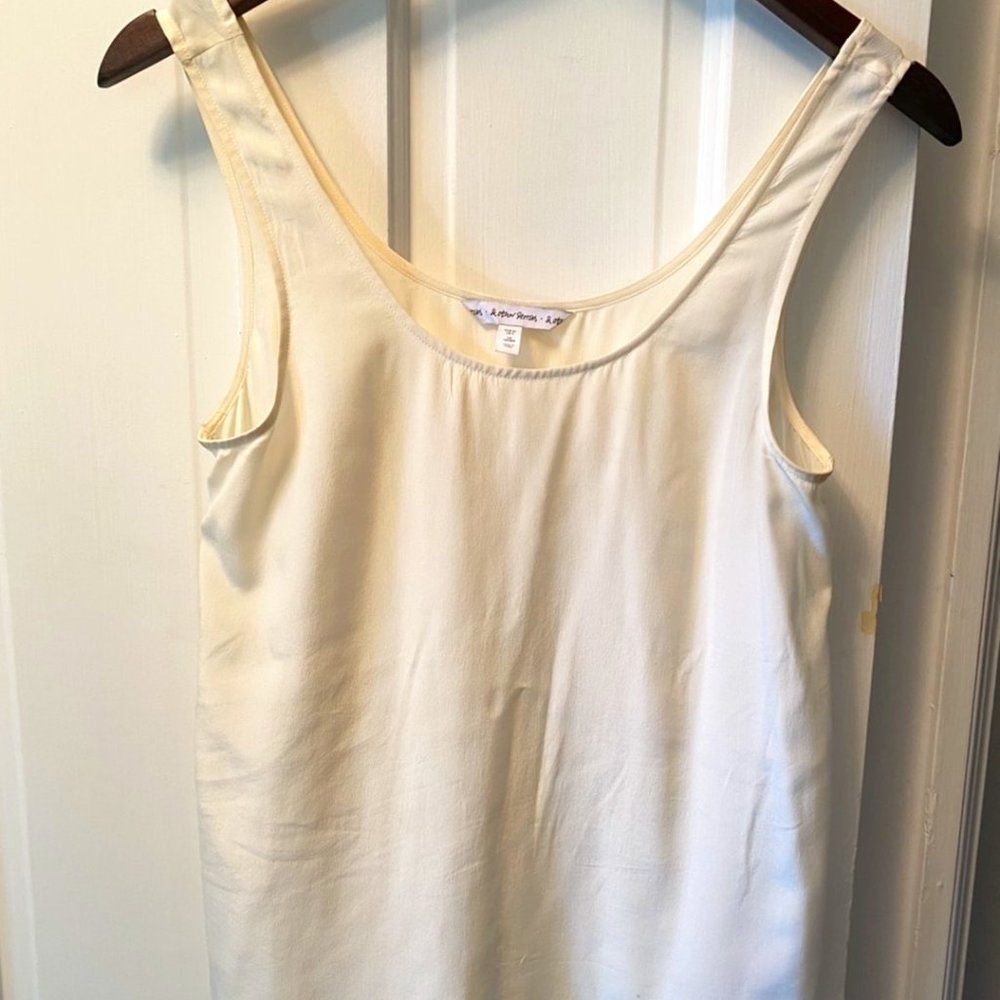 Cream 100% Silk Shell Tank